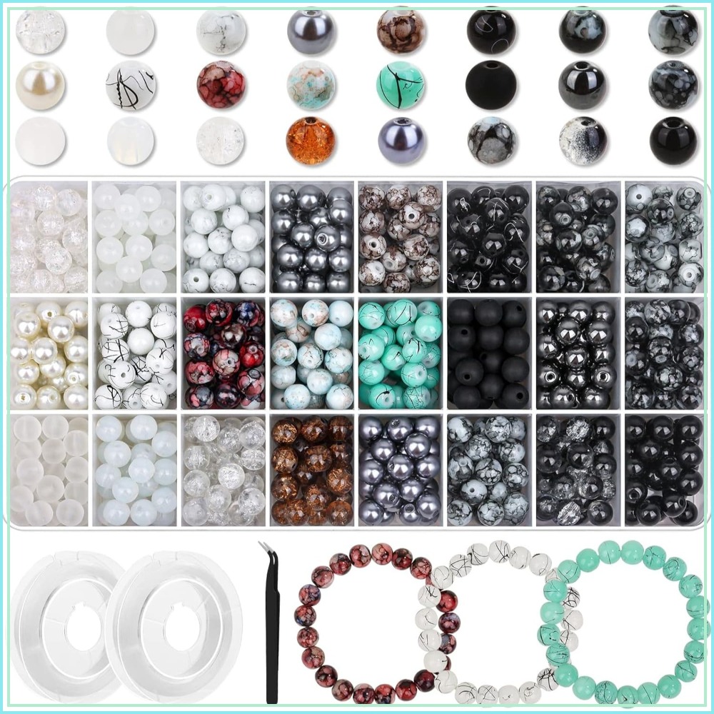 Vintage Collectible Marbles - 840pcs 8mm Glass Beads - 24