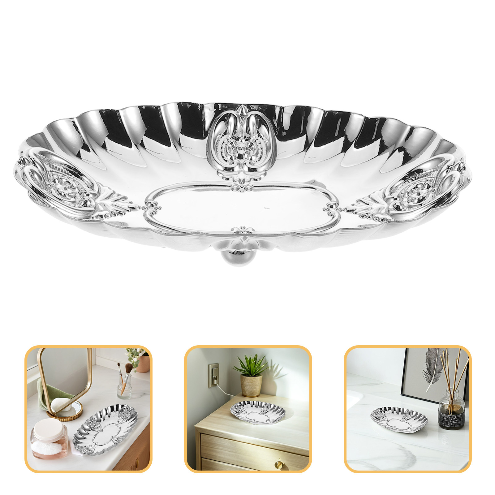 Vintage Necklace - European Iron Jewelry Tray Vintage-Style Vanity