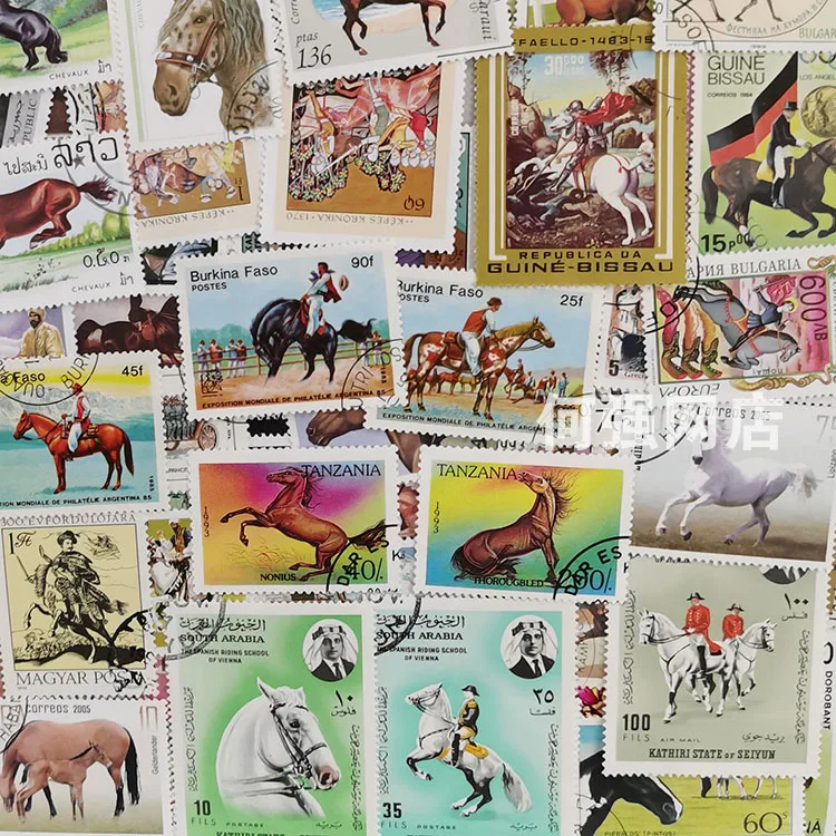 100 Different Horse Stamps Non - Collectible Vintage Postage Stamps のレビューと価格