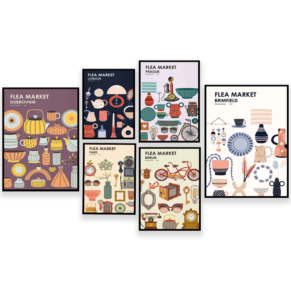 Flea Market Print Collection - - Vintage Collectible Market のレビューと価格