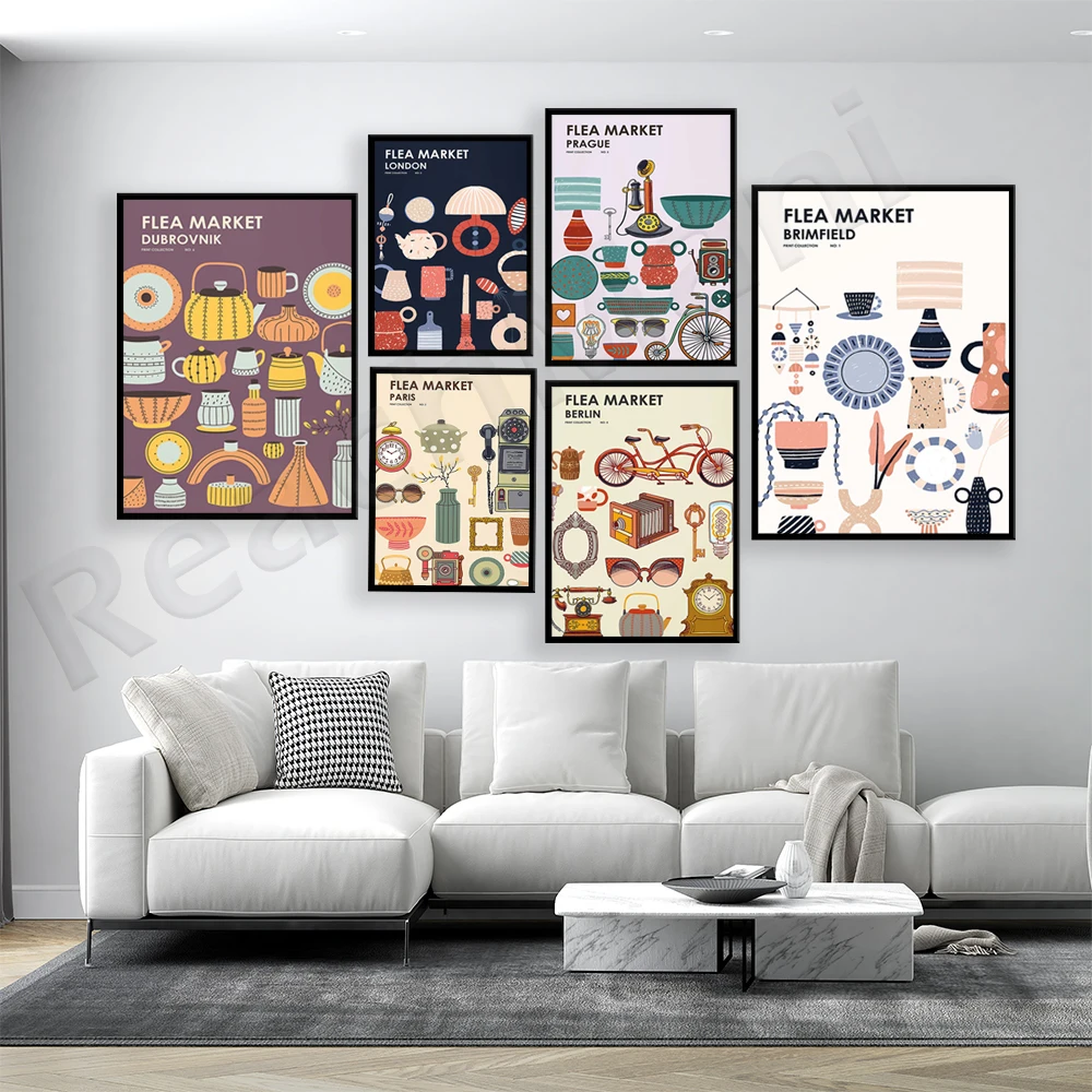 Flea Market Print Collection - - Vintage Collectible Market のレビューと価格