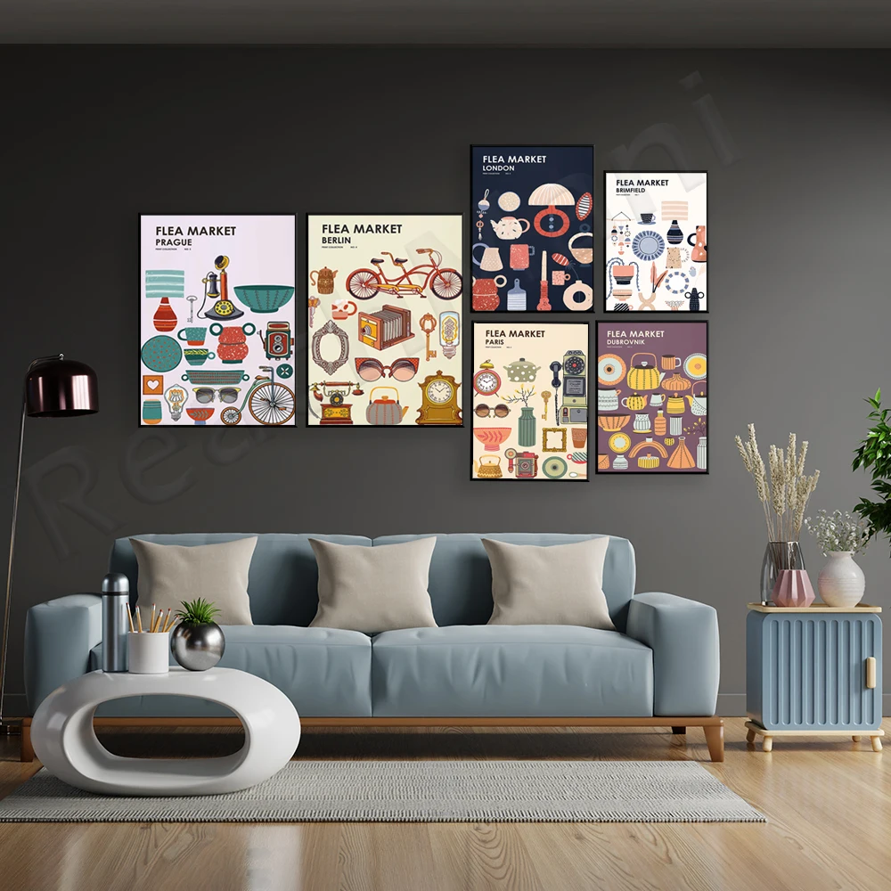 Flea Market Print Collection - - Vintage Collectible Market のレビューと価格