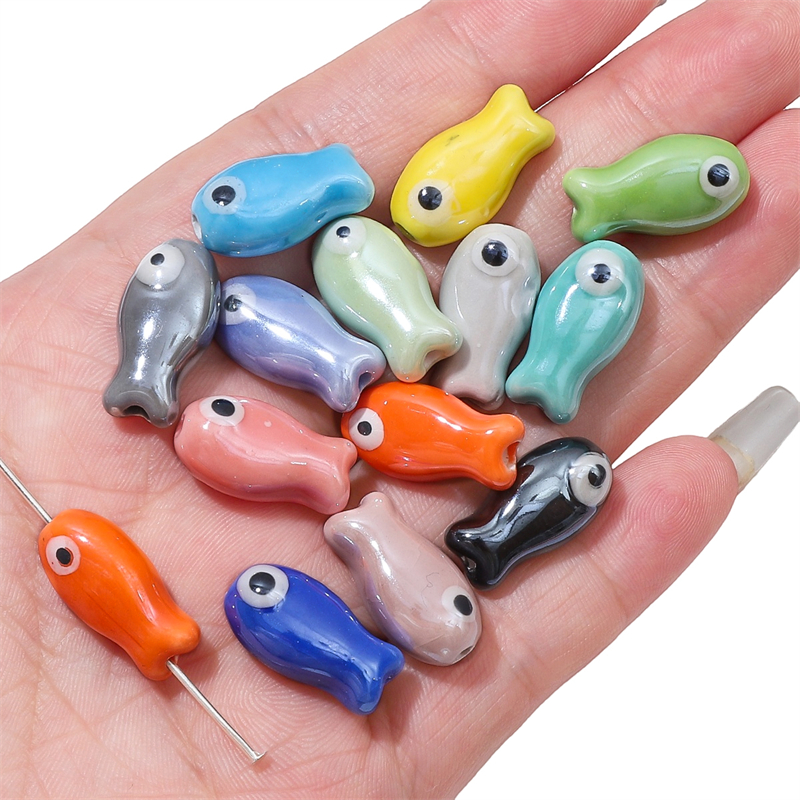 10Pcs Vintage Fish Ceramic Bea - Vintage Necklace のレビューと価格