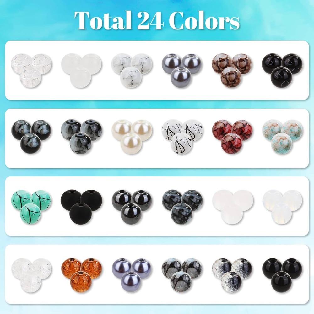 840pcs 8mm Glass Beads - 24 Co - Vintage Collectible Marbles のレビューと価格