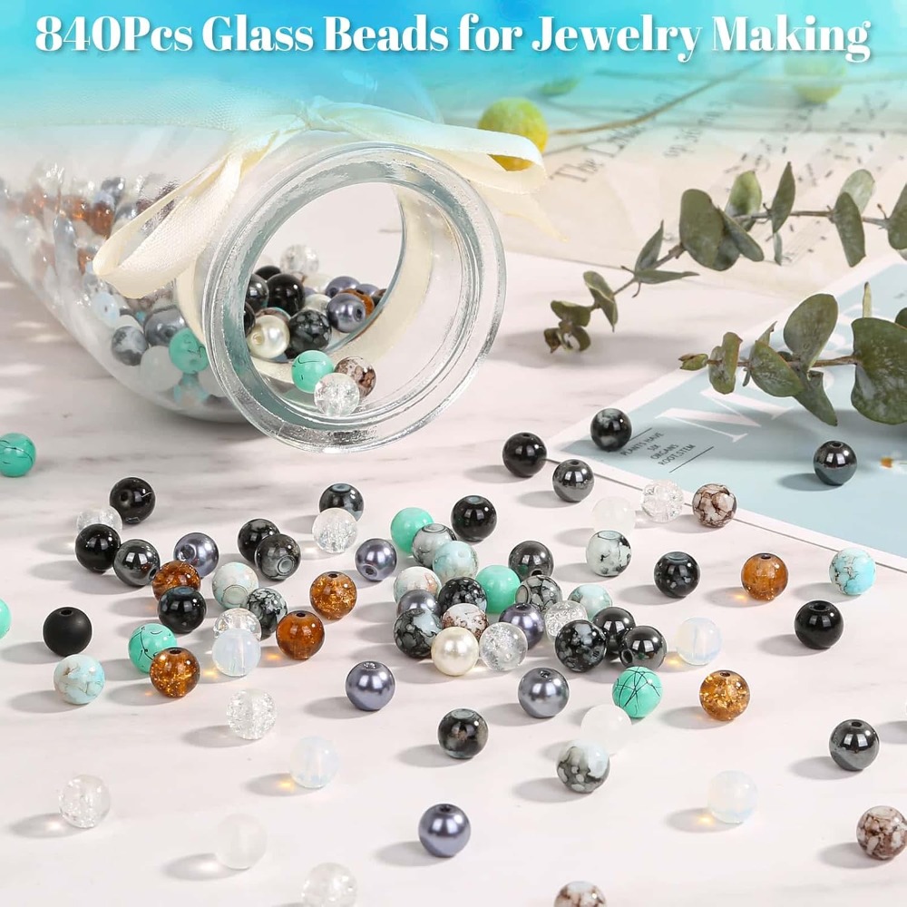 840pcs 8mm Glass Beads - 24 Co - Vintage Collectible Marbles のレビューと価格