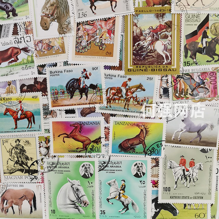 100 Different Horse Stamps Non - Collectible Vintage Postage Stamps のレビューと価格