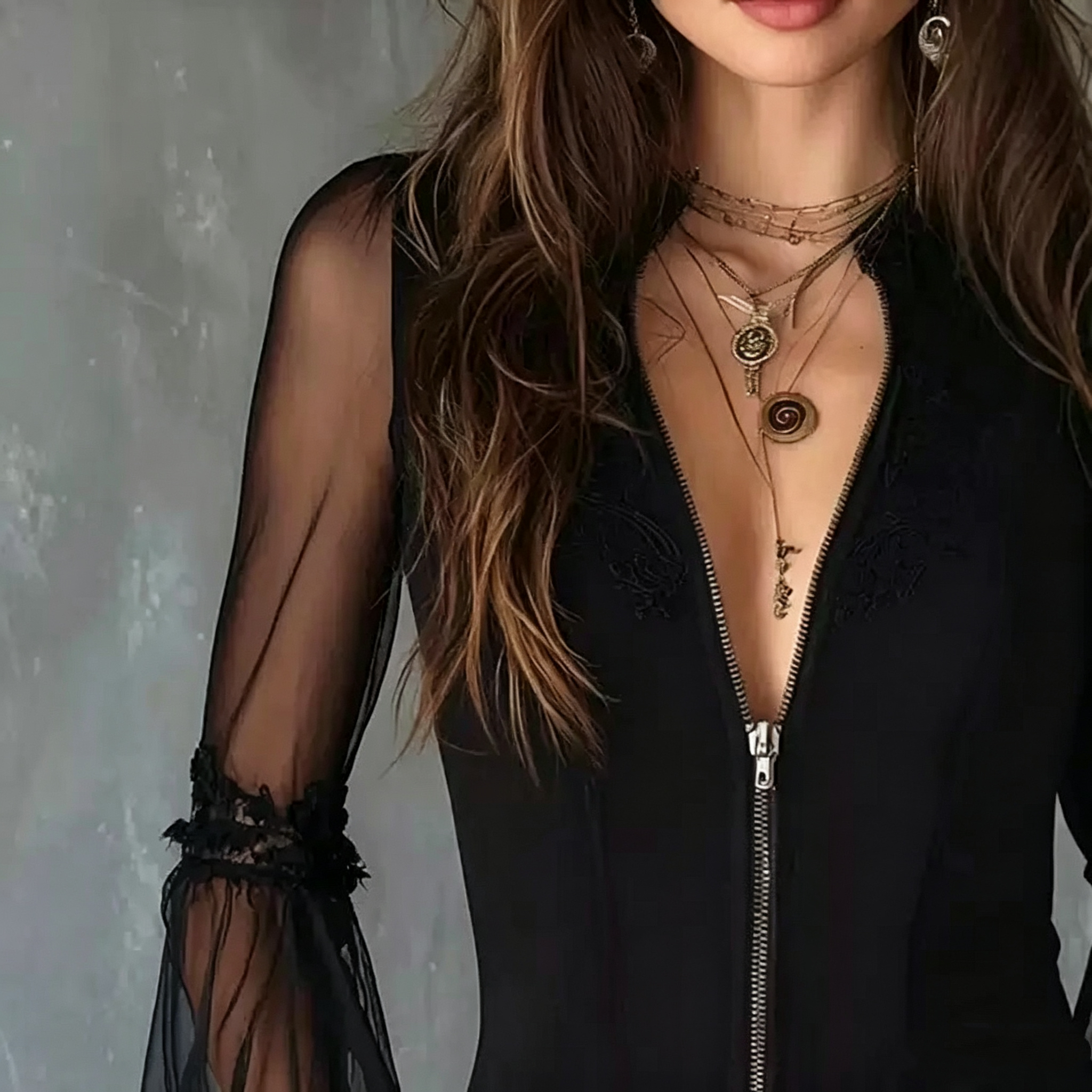 Ladies Black round Neck Long S - Vintage Necklace のレビューと価格
