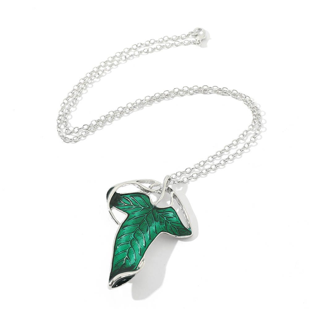 Vintage Green Leaf Pendant Nec - Vintage Necklace のレビューと価格