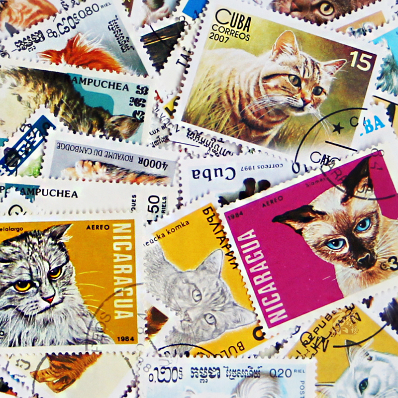 50 Different Cats Stamps 50 No - Collectible Vintage Postage Stamps のレビューと価格