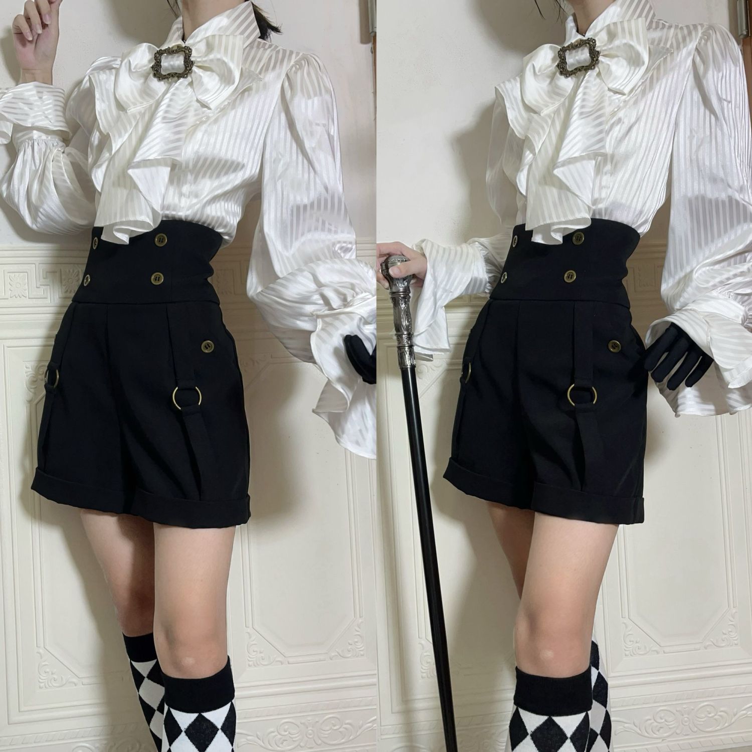 Lolita Style Long Sleeve White - Vintage Collectible Bells のレビューと価格