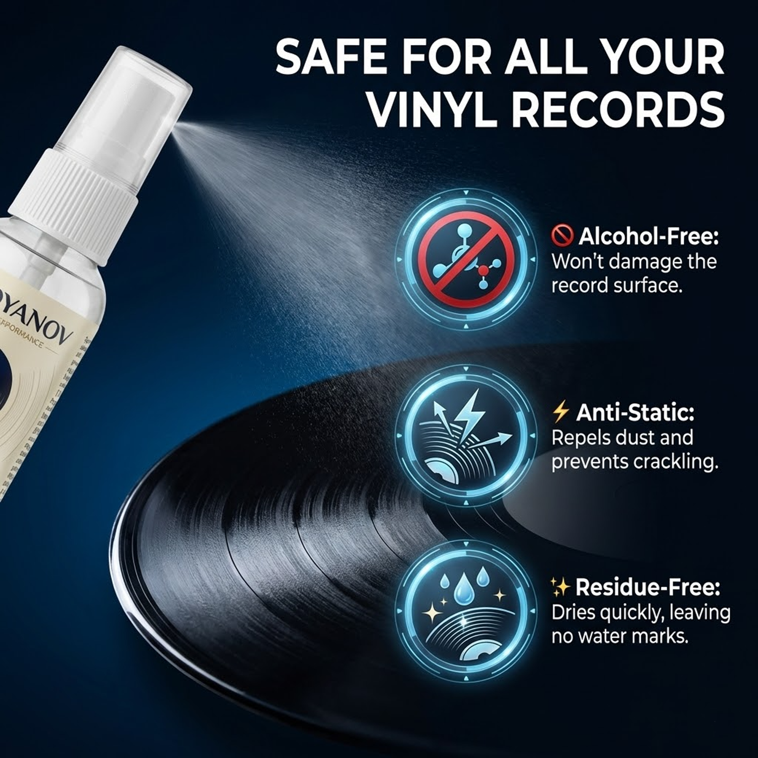 Anti-Static Vinyl Record Clean - Record Player Needle のレビューと価格