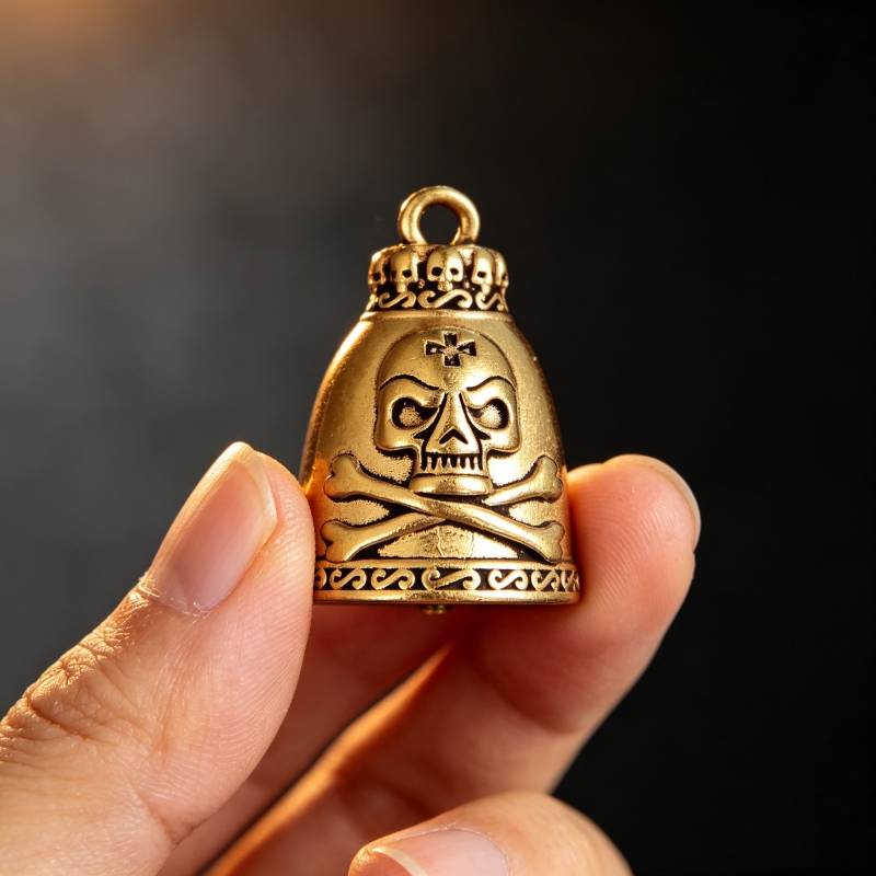 Brass Skull Bell Figurine 3.3c - Vintage Collectible Bells のレビューと価格